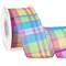 Easter Burlap Wired Ribbon,Colorful Easter Plaid 2 Inch x 10 Yard Spring Plaid Ribbon for Crafts,Big Bows,Easter Wreaths,Gift Wrapping,Easter Decoration